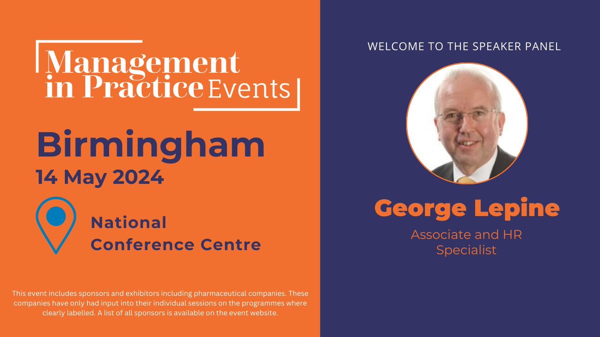 Join @LepineGeorge at Management in Practice Birmingham on 14 May for his talk: 'Total reward - pay scales in practice'. George will consider what to do about pay rises and staff retainment and how to motivate without money: buff.ly/3UdHUNw