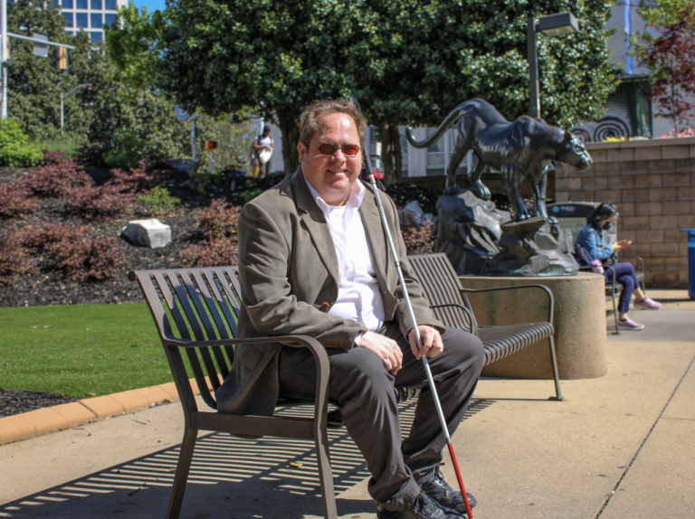 At 45 years old, James McMahon has successfully completed his history degree. McMahon has Stargardt’s dystrophy, a rare genetic eye disease affecting his vision. After previously dropping out, McMahon came back to GSU to finish what he started. Read more: t.gsu.edu/3JJYD4E