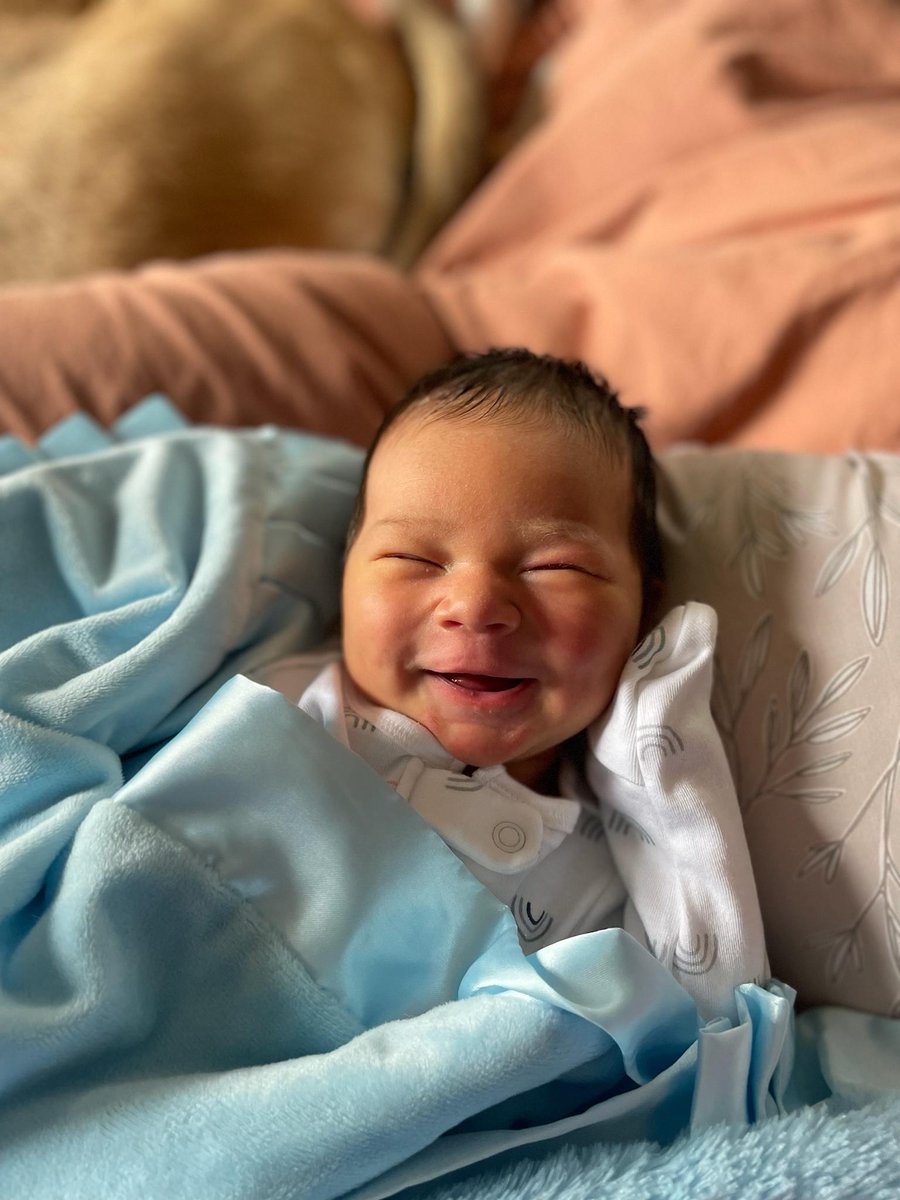 Our son is 5 days old today, and we caught him grinning ear to ear this morning about that Wolves sweep last night! Everett Thomas Keliher was born on 4/25/24. Mom, dad, and baby are healthy, happy, and resting at home.