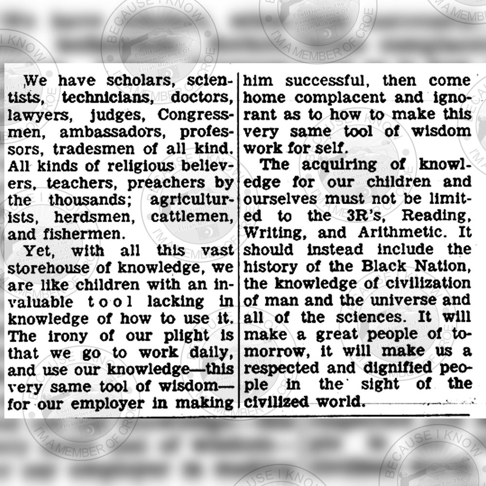 A look back #MuhammadSpeaks FEBRUARY 10, 1967

Support the archives, donate, share croe.org
#ElijahMuhammad #education #history #nationbuilding #NationofIslam #CROEArchives