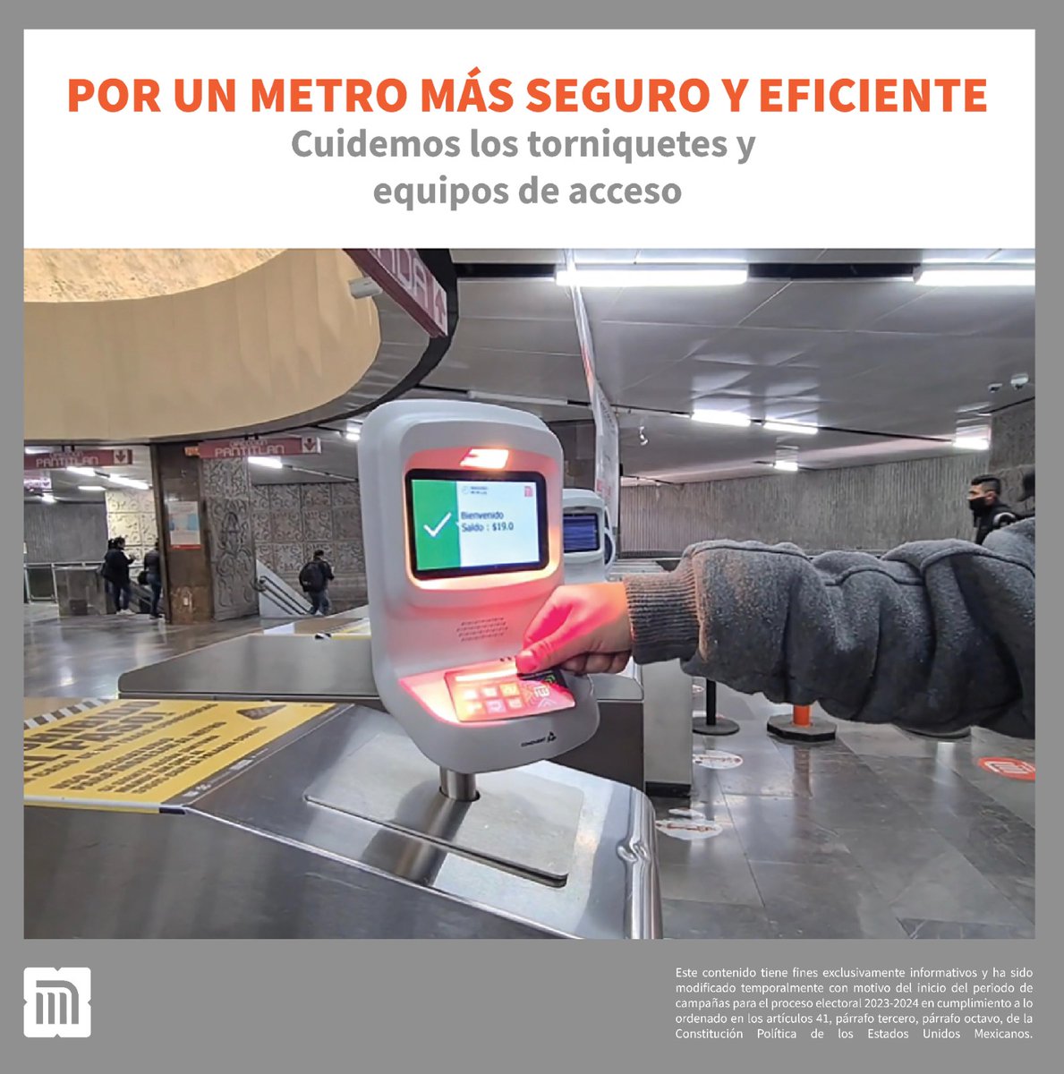 Los torniquetes y equipos de acceso se renuevan para facilitar tu movilidad, no los dañes.