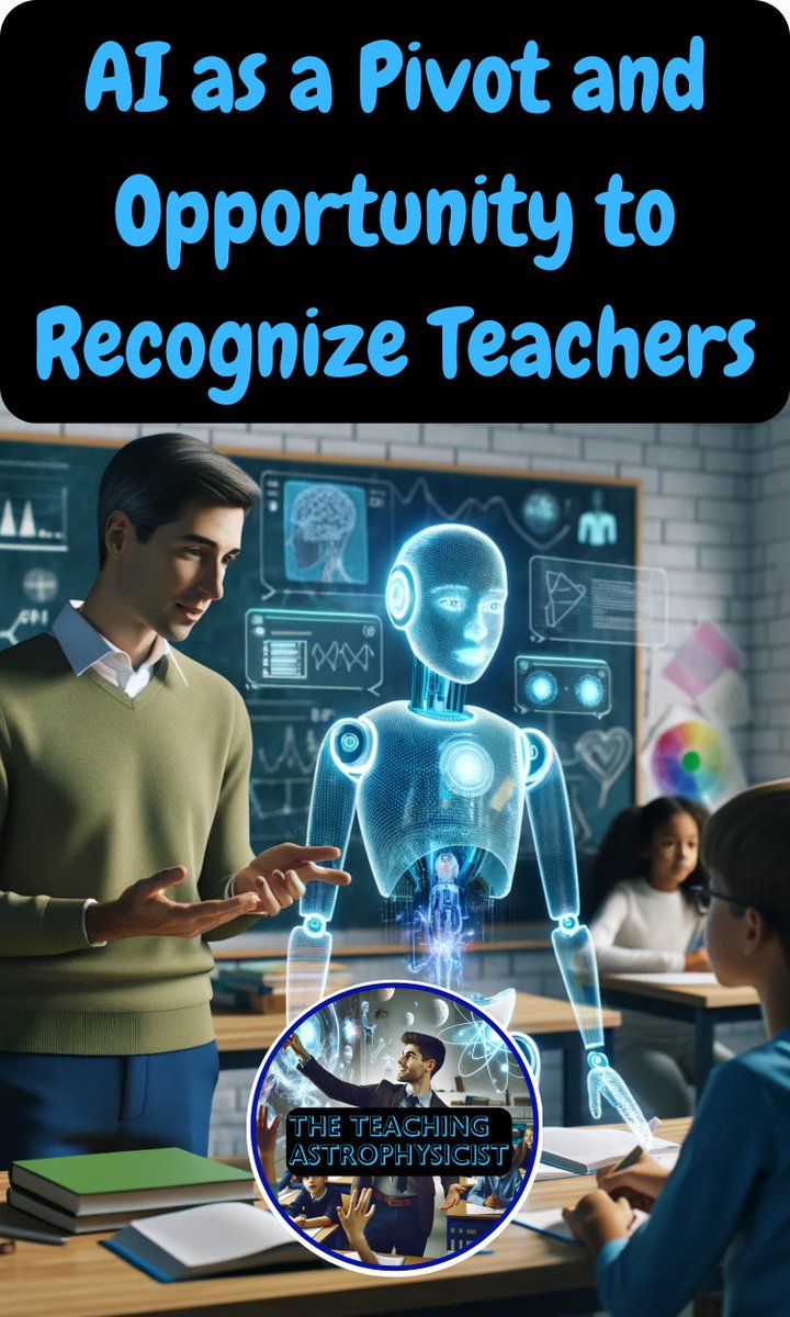 This recent AI revolution that is only accelerating could be a fulcrum for education to change the way the teaching profession is perceived.

tinyurl.com/yt75v2yt

#theteachingastrophysicist #education #AIinEducation #AIandeducation #teachers #teachersfollowteachers #educators