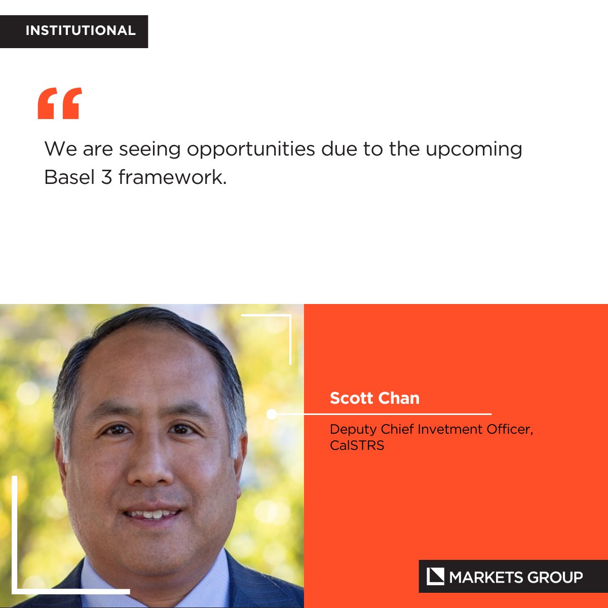 Curious about the future of investments? Scott Chan, Deputy Chief Investment Officer at CalSTRS, shares insights on how they're capitalizing on upcoming changes in the Basel 3 framework.

@calstrs

📰 Read more: marketsgroup.org/news/CalSTRS-S…

#marketsgroupnews