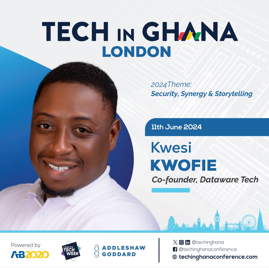 mrkwofie1's tweet image. Pleased to be joining @techinghana London Edition taking place on 11th June at Addleshaw Goddard as part of London Tech Week.

Visit techinghanaconference.com for more info.

#londontechweek #techinghana #dataware #dataanalytics #AI