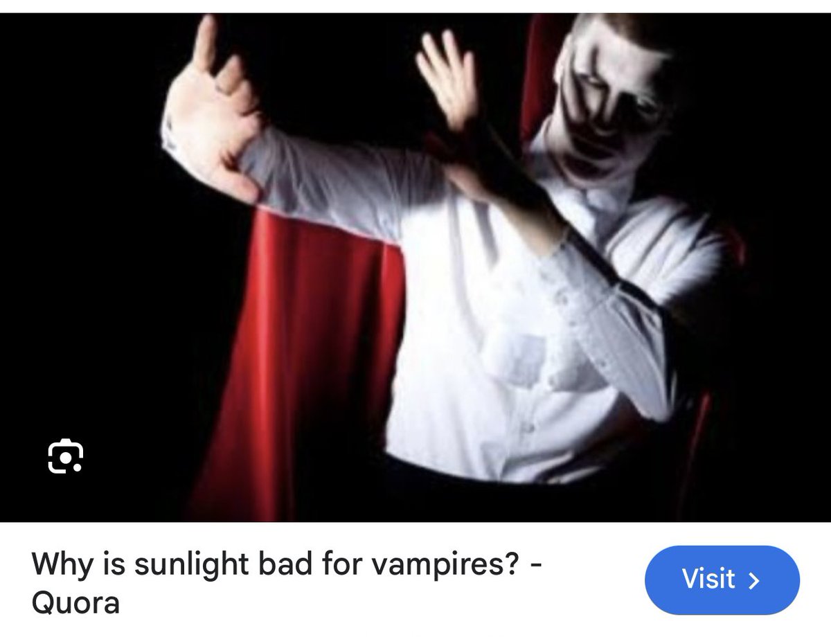 One of the top symptoms of vitamin A toxicity ? Photosensitivity Why majority of you need sunglasses to go outside Guess what vampires favorite food was? Liver They want you like a vampire