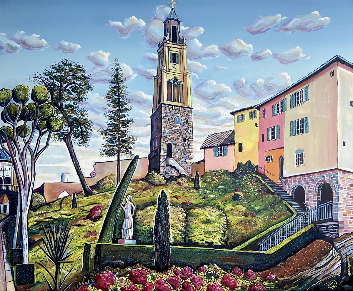 My latest is another Portmeirion piece. I Really love painting this place, it’s so vibrant I enjoy not having to tone down my use of bold colours. Think I might do another Portmeirion painting next 🏴󠁧󠁢󠁷󠁬󠁳󠁿 🇮🇹😅. #Portmeirion #Cymru #Wales #Eryri #Welshart @ItsYourWales @visitwales