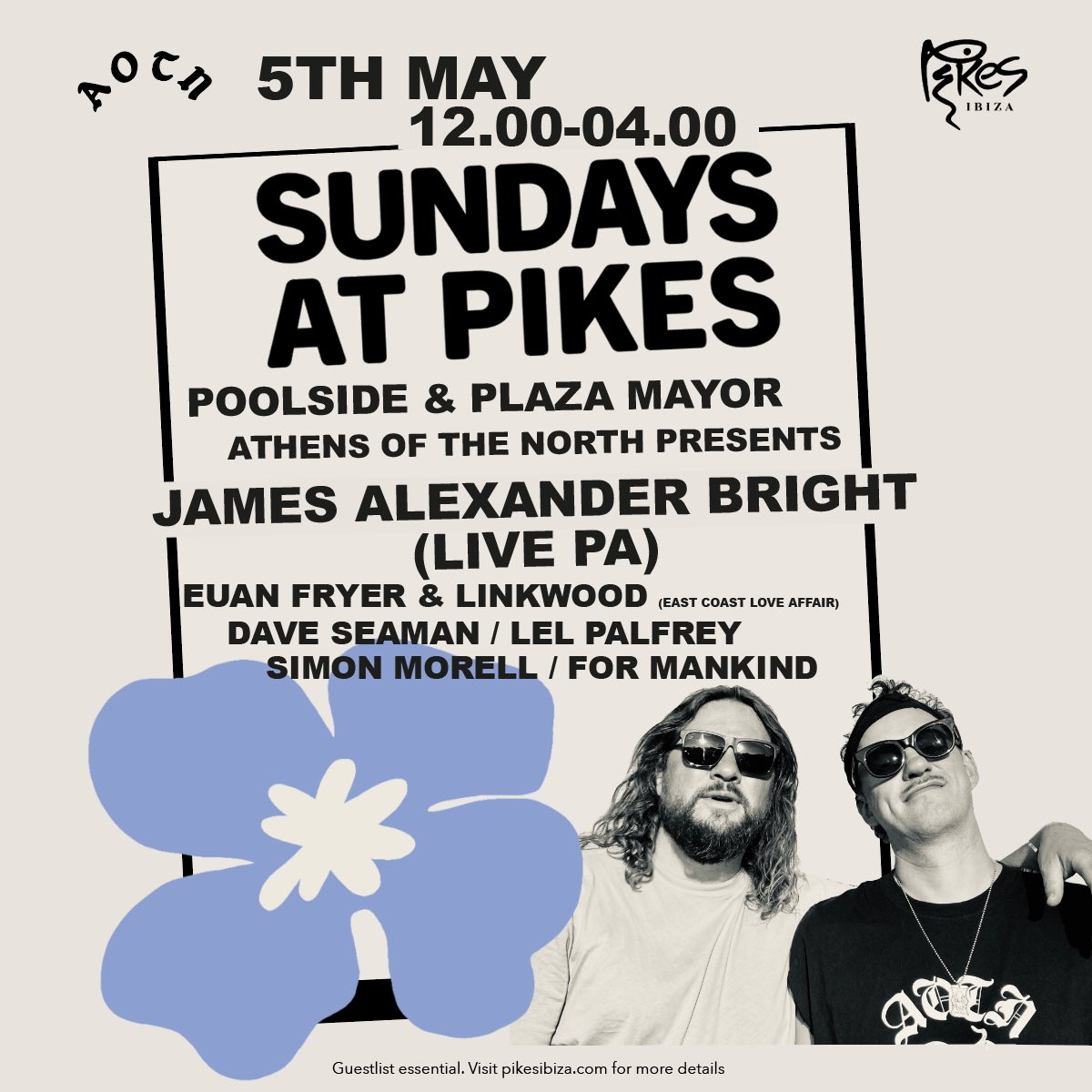 Mad excited to announce I’ll be performing at the legendary Pikes with the @aotns team on Sunday 5th May! Come party with us - it’s gonna be a special one 🍹🏝️❤️ chance to hear a bunch of the new tunes first! 🌞🪩🌞