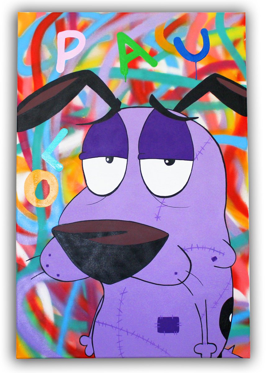 Courage the cowardly dog.
Acrylic on canvas

#contemporaryart #modernart #painting #drawing #lowbrow #juxtapoz #hifructose #artdaily #expressionism #CartoonNetwork