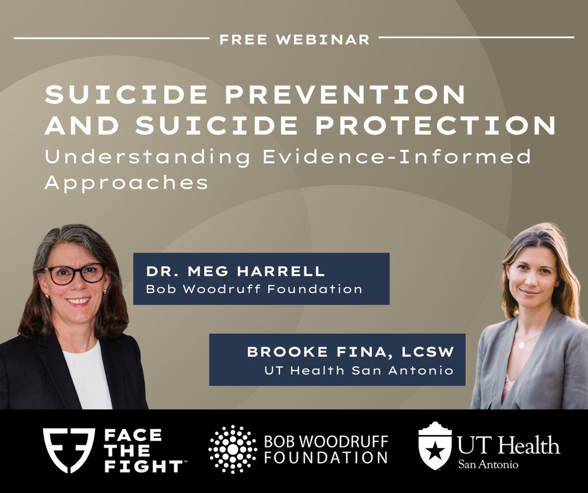 Take a closer look at Evidence-Informed Approaches to #suicideprevention during this FREE webinar event hosted by <a href="/USAA/">USAA</a>'s #FaceTheFight initiative!

Whether you're an organization leader, caregiver, or employer supporting #veterans register for free today: ur0.jp/CsK4g
