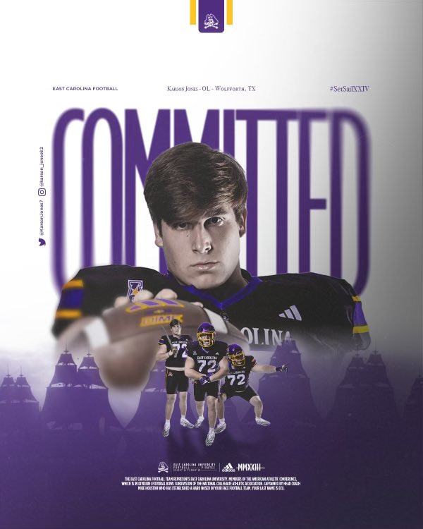 COMMITTED! 🏴‍☠️☠️ #SetSail @OLCoachMattox @ECUCoachHouston @coach_jdbaker @ECUPiratesFB @HTC247