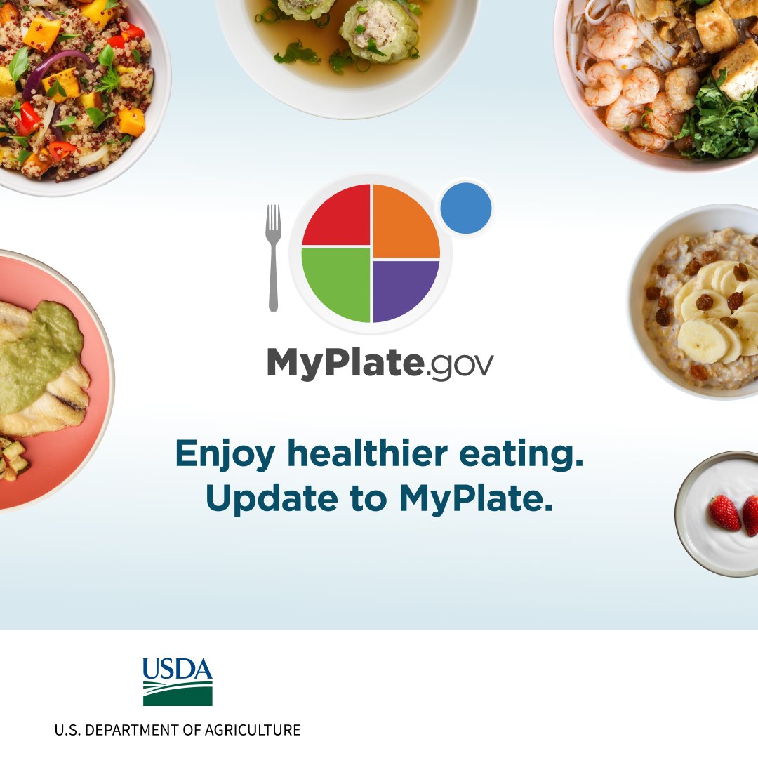 #MyPlate can be customized to fit your dietary needs, preferences, cultural traditions, and budget ― so you can enjoy your favorite recipes AND eat the healthy foods you love. Update to MyPlate! myplate.gov/WhatsOnMyPlate