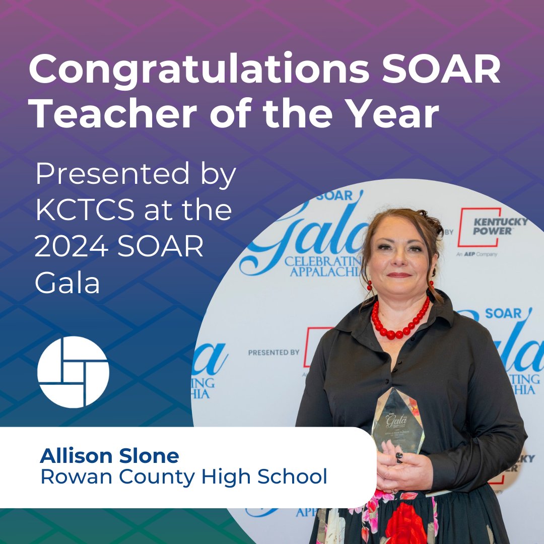 Congratulations 2024 SOAR Appalachian Teacher of the Year Allison Slone (@joallison_slone)! Allison, a teacher at Rowan County High School, was presented with her award at the SOAR Gala (@SOAR_EKY) on April 27.

#2024SOARGala #CelebrateAppalachia #TeacherOfTheYear