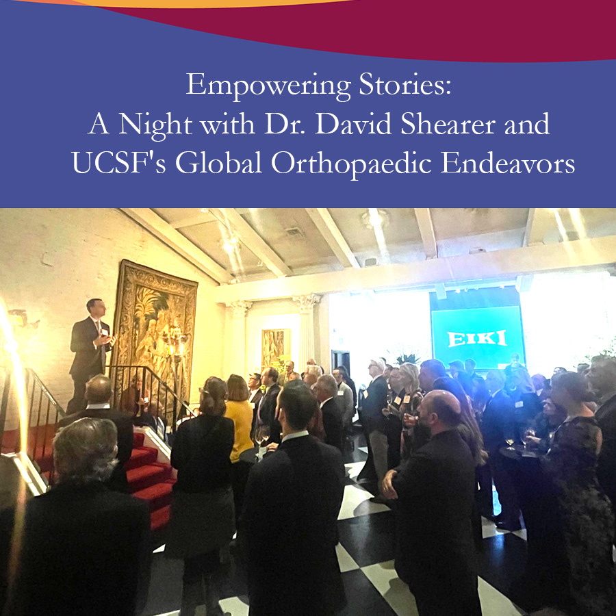Dr. David Shearer captivated guests in attendance celebrating IGOT's achievements in San Francisco. As a trauma surgeon at UCSF, Dr. Shearer shared inspiring stories of the department’s orthopaedic work overseas.