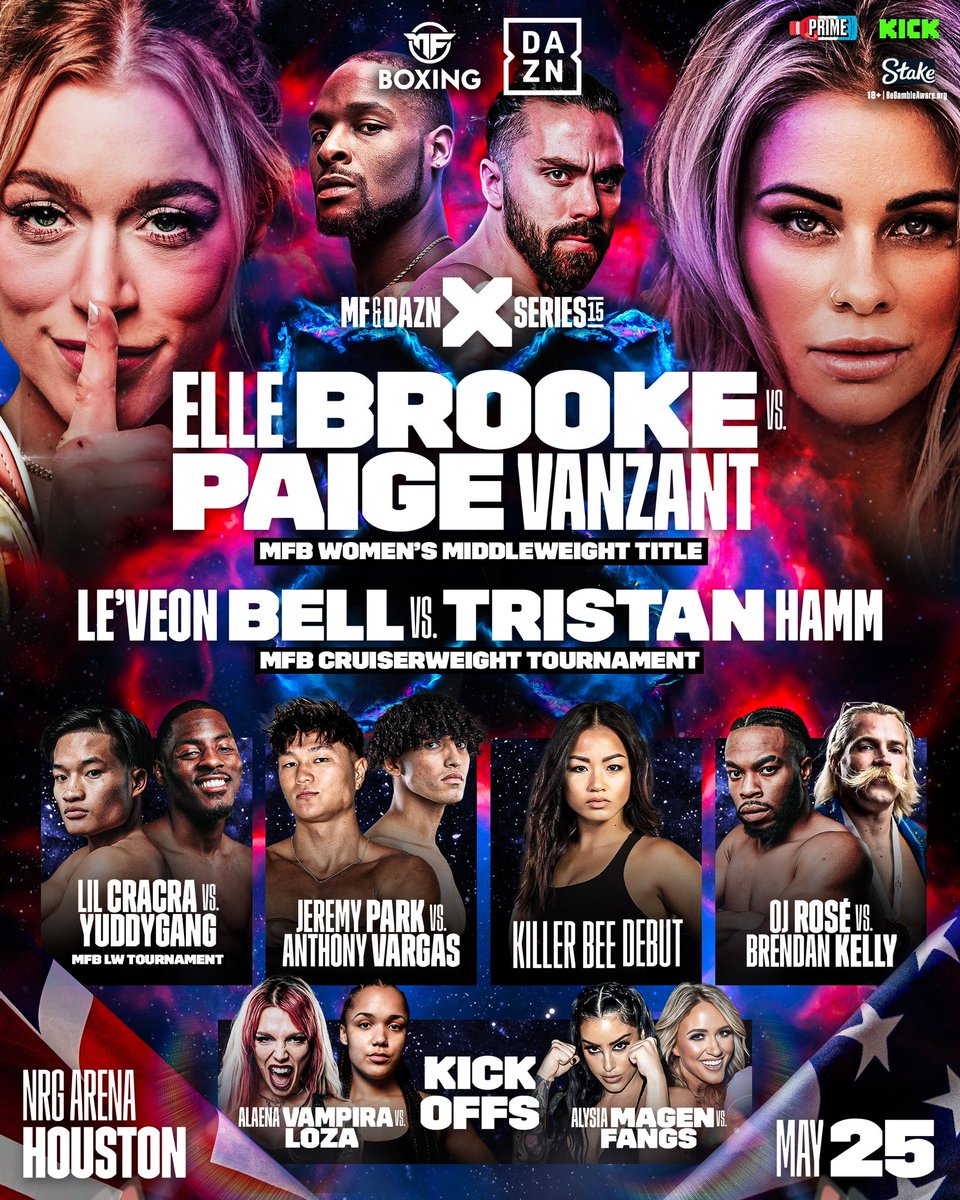 That 𝐟𝐮𝐥𝐥 fight card feeling 🤩 @holdthatelle vs @paigevanzant headlines a STACKED card that is coming to Houston May 25th 🇺🇸 🎟 tinyurl.com/XSeries15 🎟 @MF_DAZNXSeries | @KickStreaming | @PrimeHydrate | #XSeries15