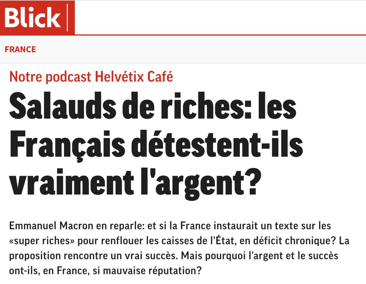 «Les riches, en France, n'ont pas la cote! On les critique. On les désigne comme coupables de nombreux maux. On veut les surtaxer, surtout si leurs entreprises génèrent de super-profits! Le slogan «Salauds de riches» est toujours repris en chœur au pays d'Astérix et des…