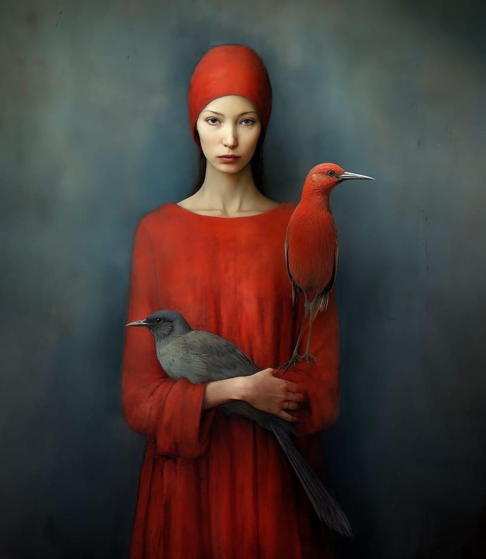 "Woman and Birds" by Inge Schuster Artist