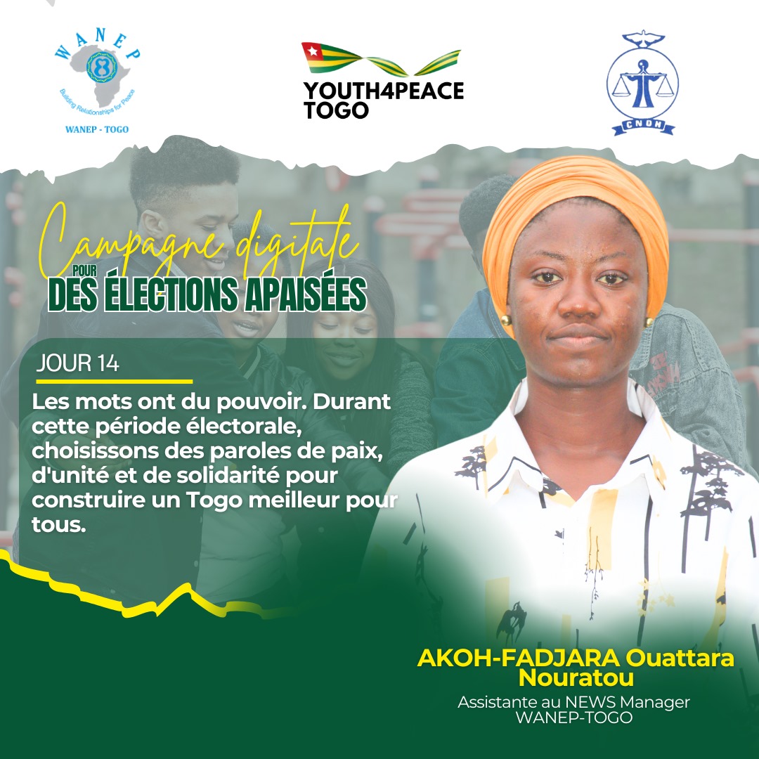 La CNDH et WANEP appellent à la responsabilité de tous pour un scrutin libre, calme et apaisé. #TisserDesRelationsPourLaPaix #TgTwittos #togolais228 #tolérance #nonviolence #électionstogo