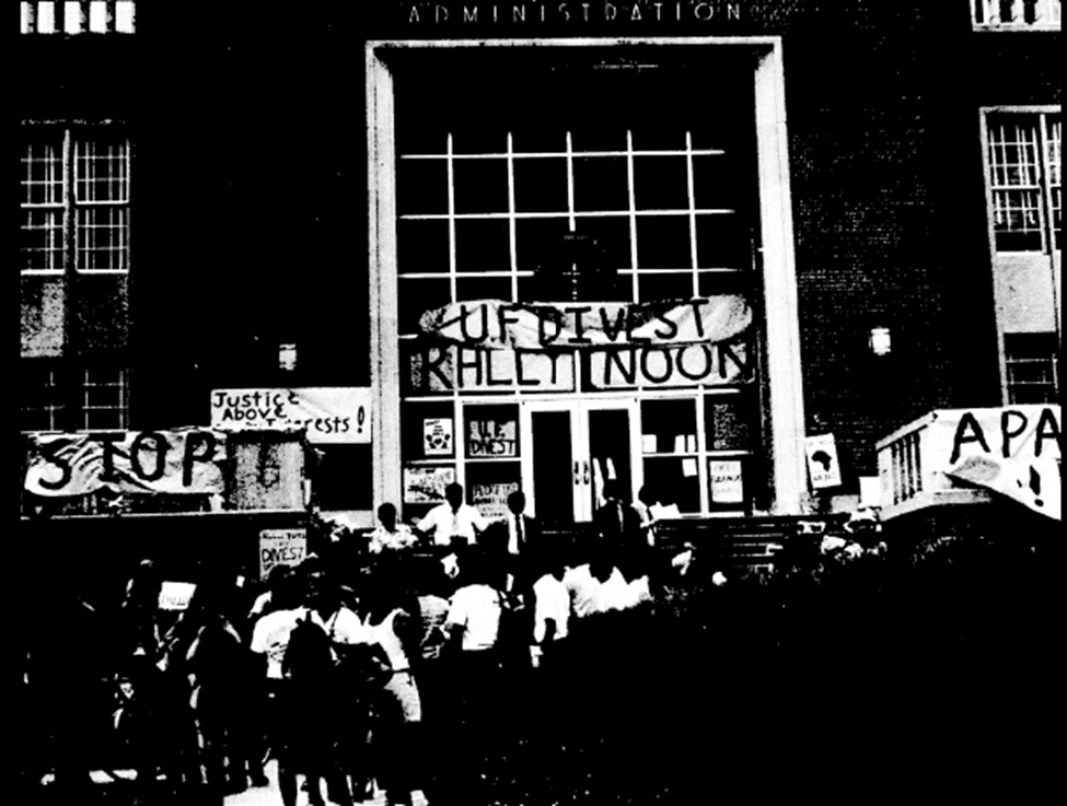 As these divestment protests on FL campuses grow in earnest, it might be helpful to understand the history of similar protests that took place across FL related to the anti-apartheid movement. While not a perfect parallel, similarities remain #FloridaHistory #DivestmentHistory 🧵