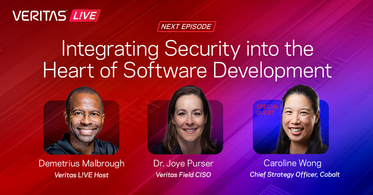 Tune in to #VeritasLIVE tomorrow as we provide a blueprint for transforming Software Development Life Cycles (SDLC) with interwoven expert insights from special guests Caroline Won and Dr. Joye Purser. Learn more: vrt.as/44g3fJt