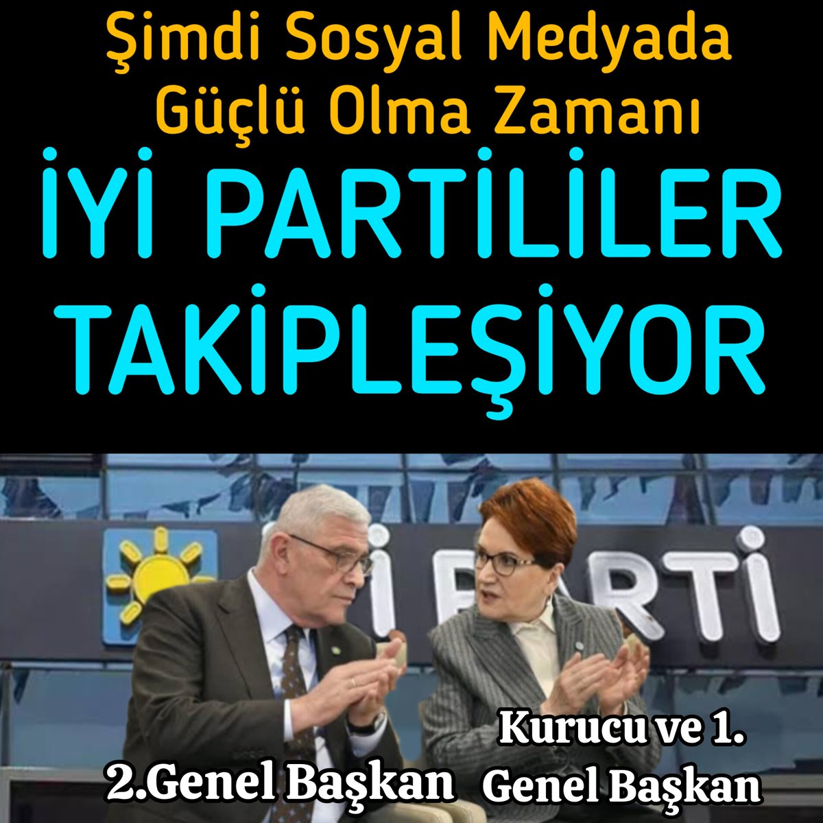 ☀️Şimdi Sosyal Medyada 🇹🇷 Güçlü Olma Zamanı ☀️İYİ PARTİLİLER🇹🇷 ☀️TAKİPLEŞİYOR... TAKİP EDİN👇 👉@iyiphaber İYİ HABERİ 👉@iyiparti'Yİ 👉@MDervisogluTR MÜSAVAT DERVİŞOĞLU'NU VE BEĞENEN,PAYLAŞAN,YORUM YAPANLARI TAKİP EDİN👇 📌Beğen 📌Rt yap 📌Yoruma ☀️ Koy