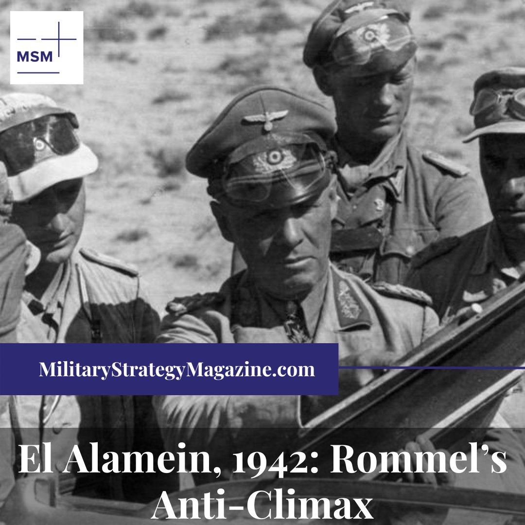 milstrategymag's tweet photo. Rommelโs generalship continuously pushed men and materiel to their limitsโฆand the Desert Fox failed to appreciate the operational interplay between #Landpower and #Airpower โ and his forces paid the price at El Alamein.
Free to read ๐ https://t.co/zF67Oa0YMi
#WWII #SecondWorldWar #MilitaryHistory #strategy
