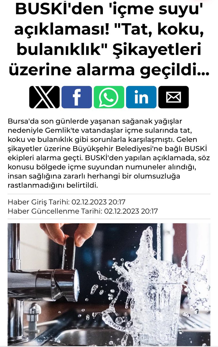 Şanlıurfa’da şebeke sularında oluşan koku problemi tamamıyla mevsimsel geçişlerden (sıcaklık ve aşırı yağış) kaynaklanan alg üremesi neticesinde oluşan bir sorun. Dönemsel olarak bir çok ilde görülen bir durum. Sağlık açısından suyun tüketilmesinde bir problem bulunmamakta.