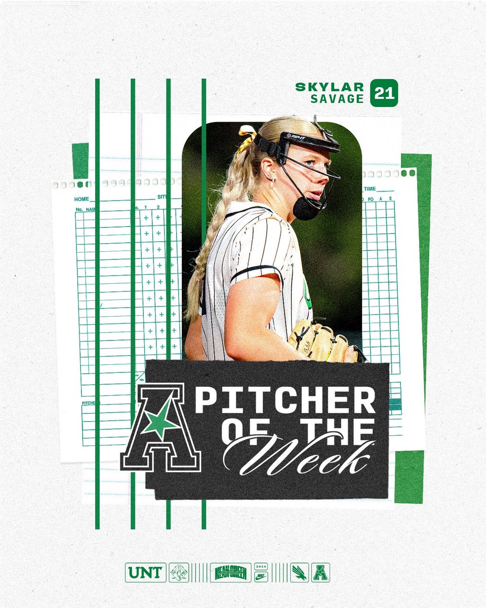 𝐒𝐚𝐯𝐚𝐠𝐞 𝐖𝐢𝐧𝐬 𝐏𝐢𝐭𝐜𝐡𝐞𝐫 𝐨𝐟 𝐭𝐡𝐞 𝐖𝐞𝐞𝐤 Wins on both sides of a doubleheader ✅ 8.2 scoreless innings pitched ✅ Combined shutout ✅ Second @American_Conf award ✅ #GMG 🟢🦅