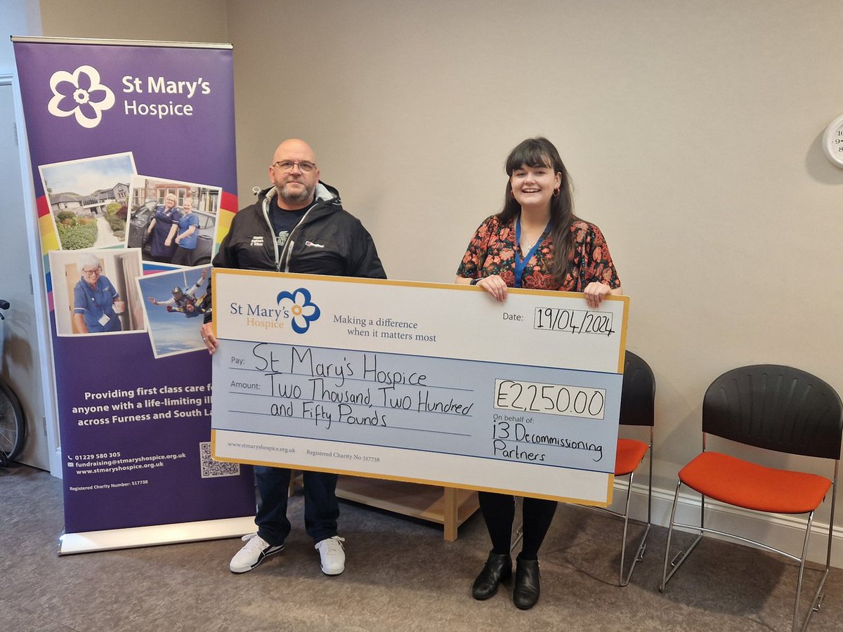 A huge thank you to Carl Wilson from i3 Decommissioning Partners, care of The Shepley Group, for nominating ourselves to receive £2,250 from their Observation Charity Donation. We are grateful to have received the majority of votes from the workforce this year💜#CorporateDonation