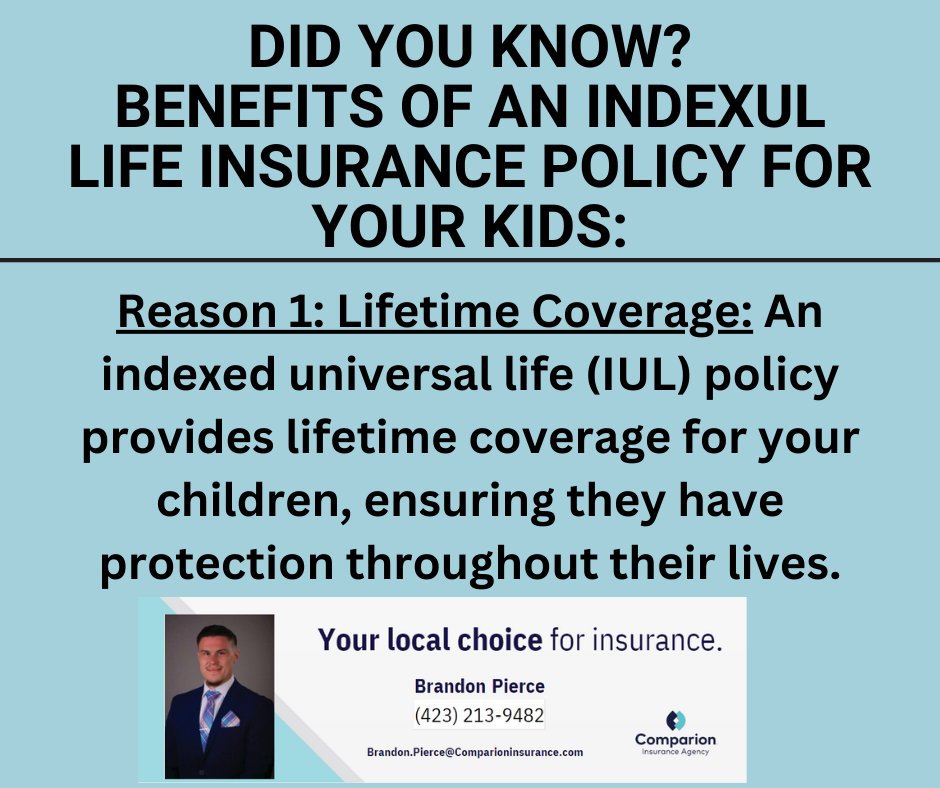 Did you know? The benefits of an IndexedUL policy for your kids reason 1! #Lifeinsurance #Lifeinsurancematters #Lifeinsuranceislove #IndexedUL