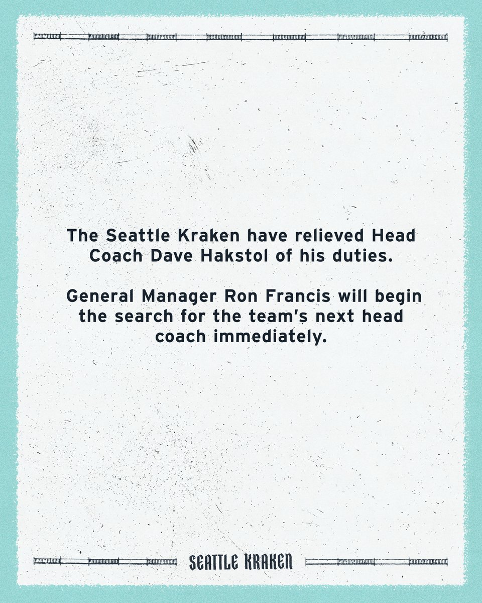 The #SeaKraken announce coaching changes. Read → bit.ly/CoachingChange…