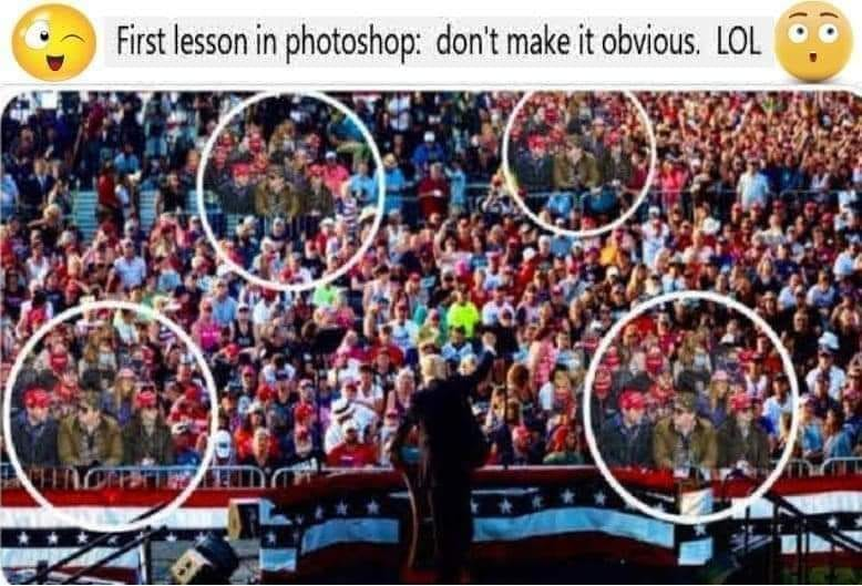 TRUMPS PHOTO SHOPPED CROWDS LMAO