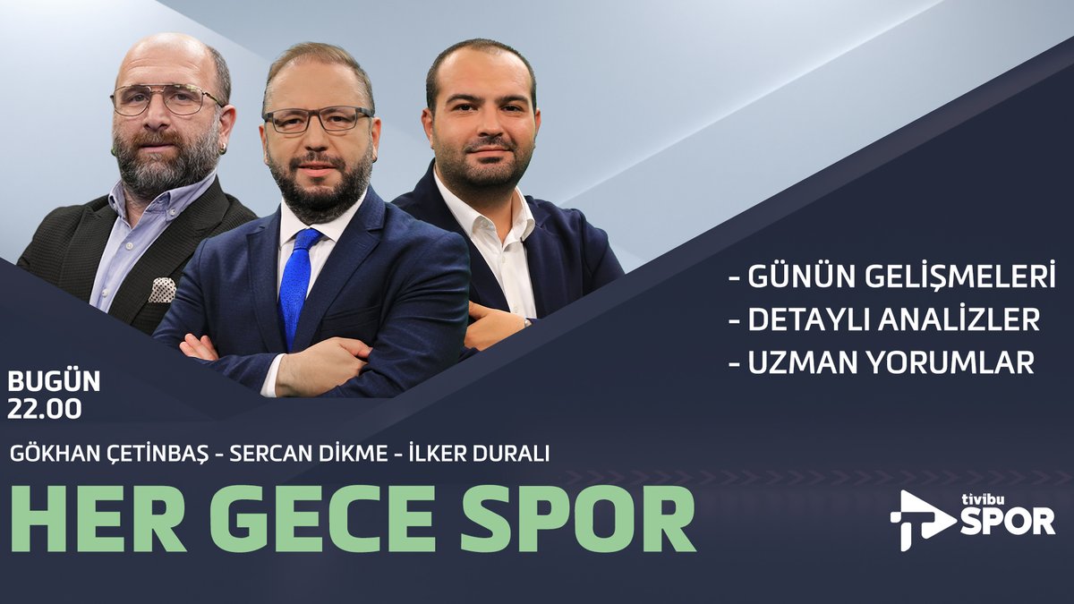 Her Gece Spor'da gündemi @CETINBAS, @sercan_dikme ve @ilkerdurali değerlendiriyor! Canlı yayın👇 youtube.com/live/lQKmu6JTb…