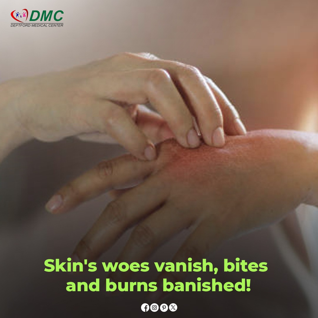 Soothe your skin and ease discomfort with our specialized treatments for burns, rashes, and bites. Let us help you heal naturally.

Call us at (856) 848-8060
#DMC #health #care #healthylifestyle #skin #specialized #burns #rashes #discomfort #bites #vanish #mondayfeels