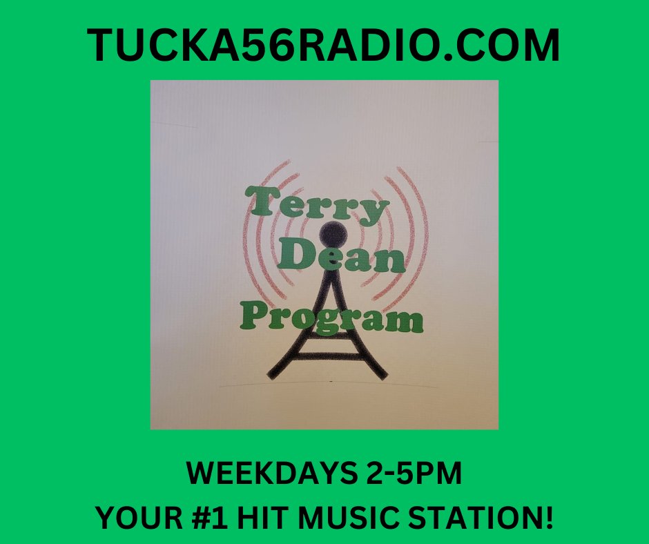 Terry Dean #OnTheAirNow 2-5pm
#NewMusicMonday 
#TUCKA56RADIO #HitMusicStation
#NowStreaming on:
theonestopradio.com/radio/tucka56r…
TUCKA56RADIO.COM 
30 minutes #CommercialFree at bottom of hour
#HitMusic #DanceMusic #BTSSpotlights