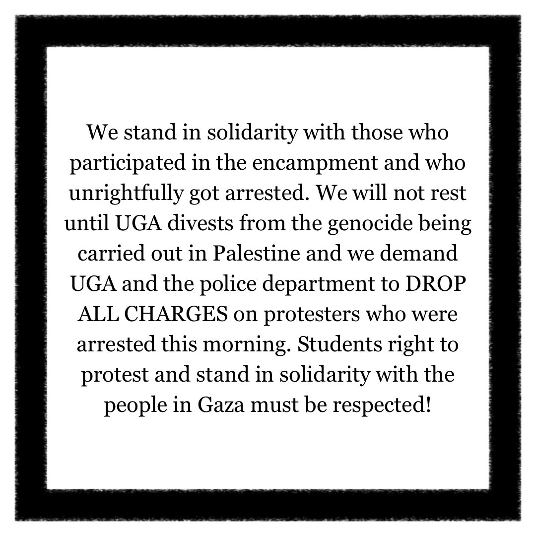 Joint Georgia YDSA statement on UGA Palestine Encampment: