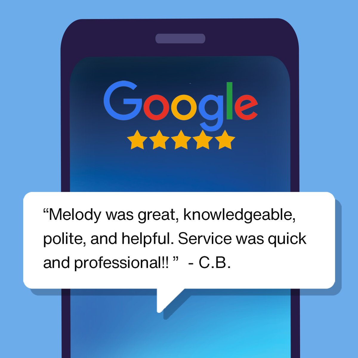 Wowsa, Melody 😎 If you have a great experience at a branch, make sure to give a shout out to the employee who assisted you in a google review. We'll make sure to recognize them! #CUdifference