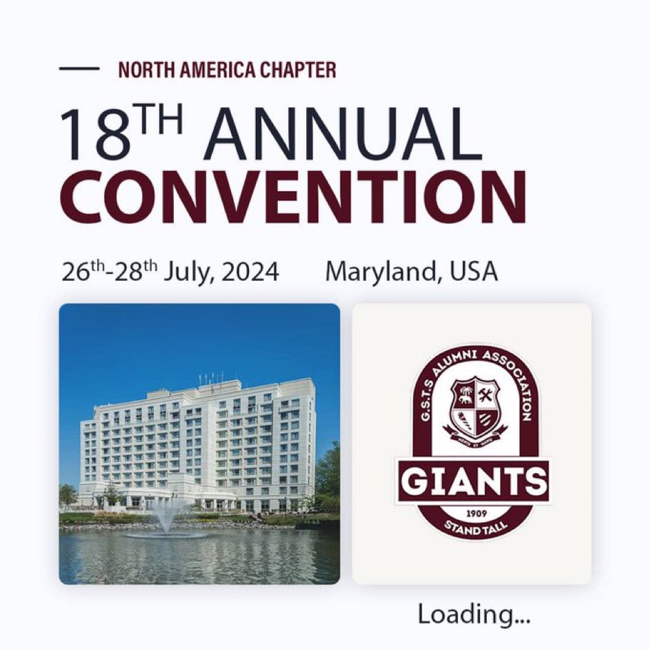 Our Giants are having their annual convention in Maryland! Tell a friend to tell a friend. Don’t be left out. #StandTall