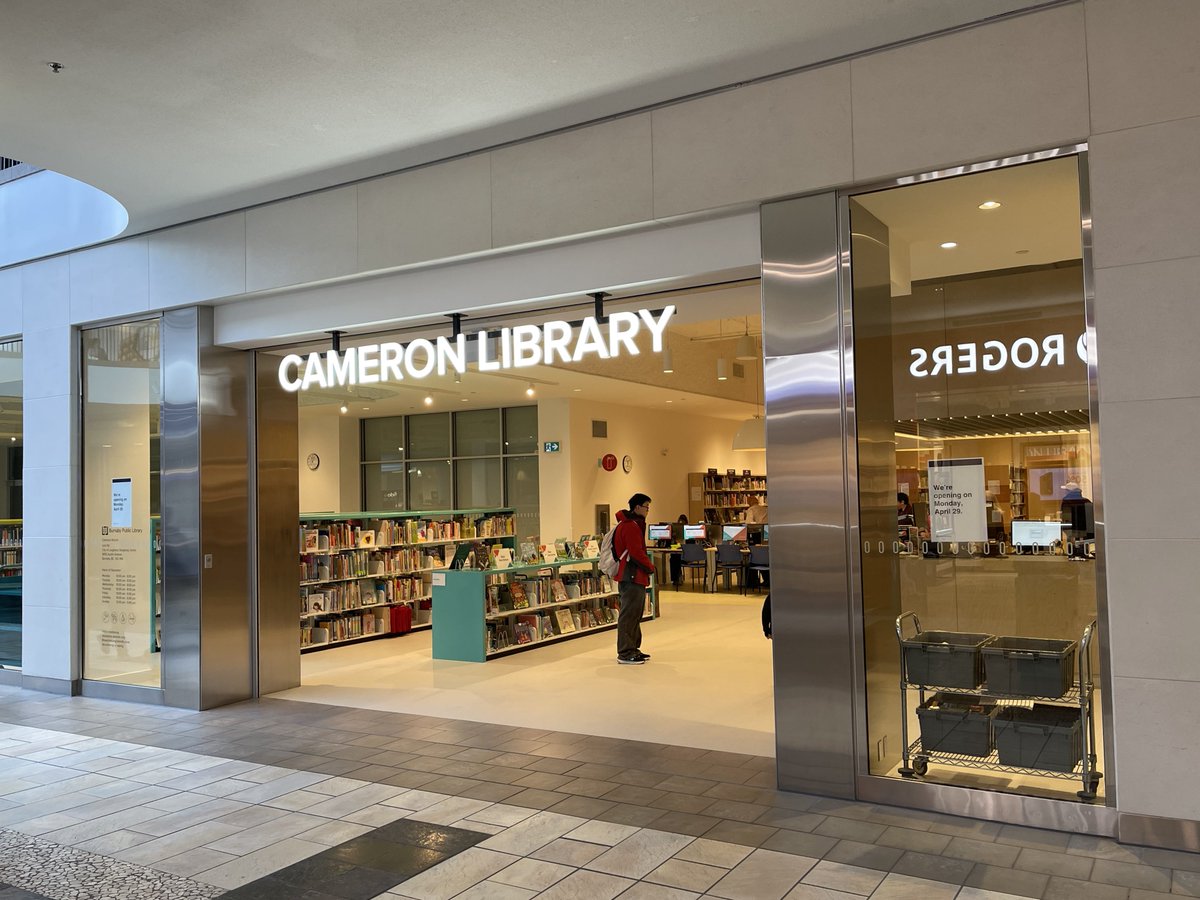 Cameron is open! Visit us in the City of Lougheed Shopping Centre. We'll be here during construction of the new Cameron Community Centre & Library. We're open with full services, but returns are only accepted during open hours. Learn about this project burnaby.ca/our-city/proje…