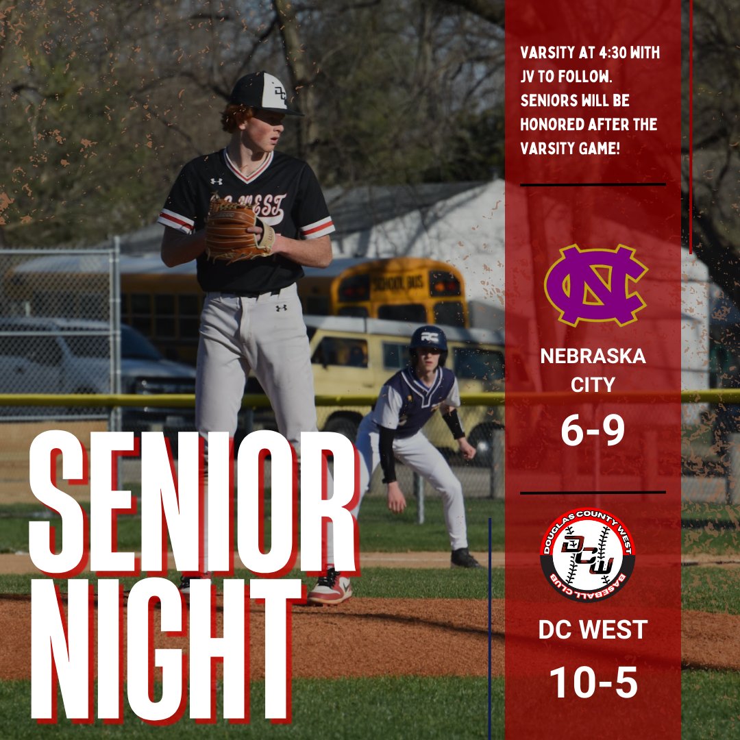 🚨Gameday!🚨 Join us at the park at 4:30 for our Senior Night Game vs. Nebraska City! We'll honor Seniors and their parents following the Varsity Game! @DCWestFalcons