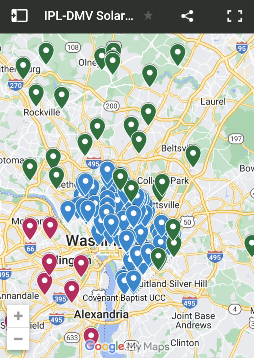 That so many DC congregations have been able to go solar has everything to do with high SREC prices. @MayorBowser's budget opts DC gov't out of purchasing SRECs to pay the *more expensive* ACP instead -- jeopardizing what made these projects possible. IPLDMV.org/solar