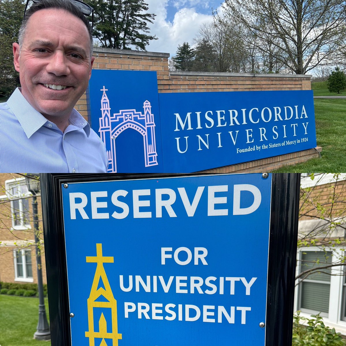 Excited to talk w @PresDanMyersMU @MisericordiaU LIVE on X at 3:15pm EST! Even offered me his parking spot! #survivethrive @JohnJBell15 @NotreDame @MisericordiAlum