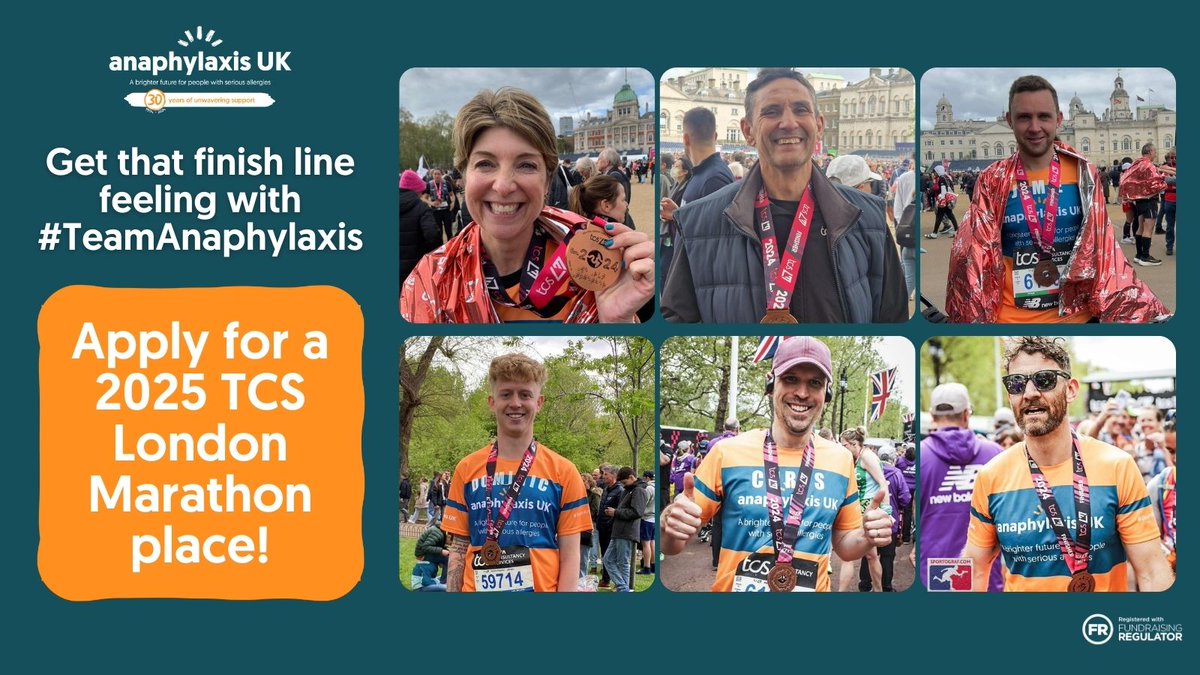 Applications are now open to join #TeamAnaphylaxis for the 2025 TCS London Marathon! Be part of something special and help create a brighter future for everyone living with serious allergies. 👉 anaphylaxis.org.uk/get-involved/f…