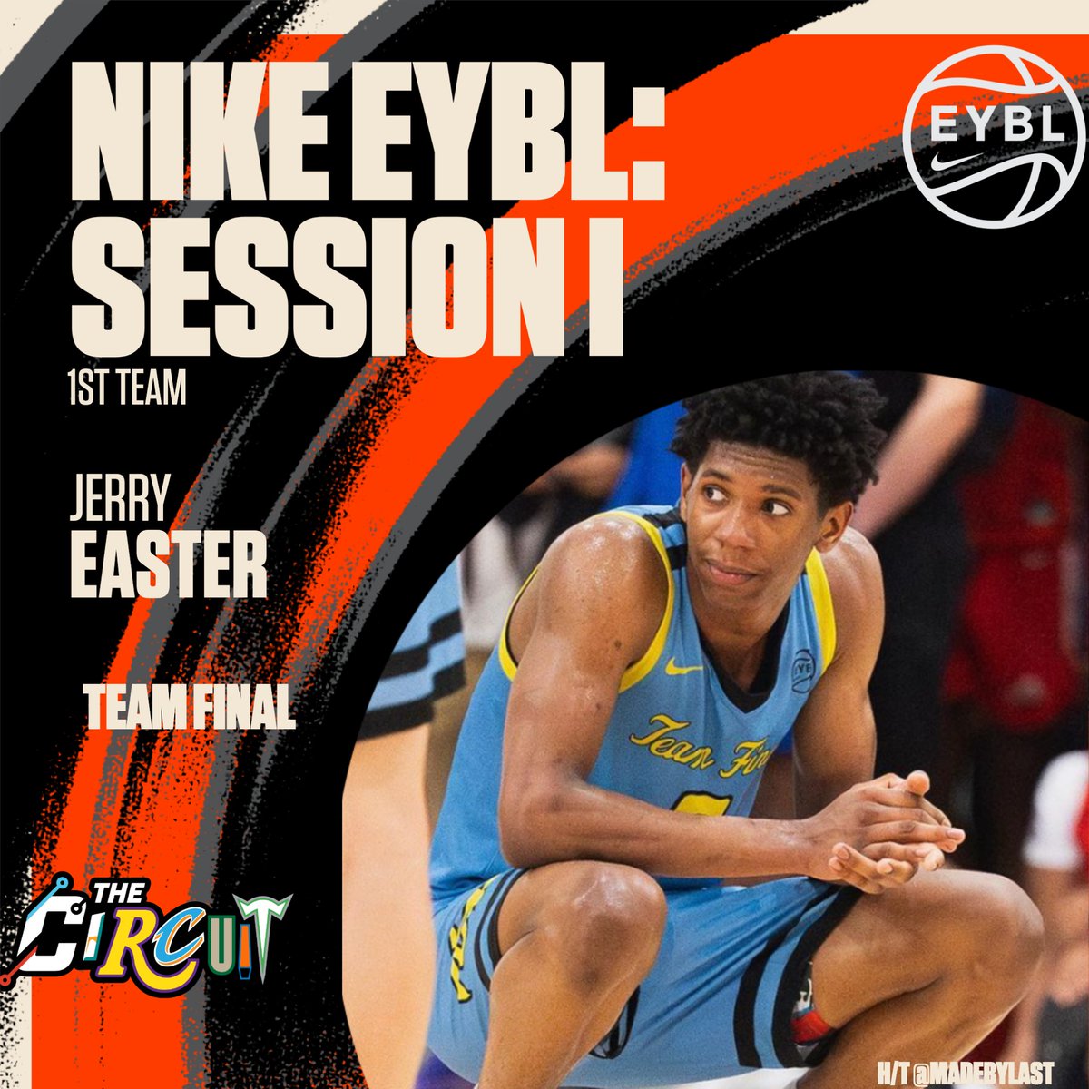 Nike EYBL Session I | 1st Team 🥇 Jerry Easter | Team Final (PA) | 2025 Averages ➡️ 19.7 PPG, 4.7 RPG, 3.3 APG All-Circuit Awards ⤵️ thecircuithoops.com/news_article/s… @NikeEYB #2024EYBL @JerryEast8