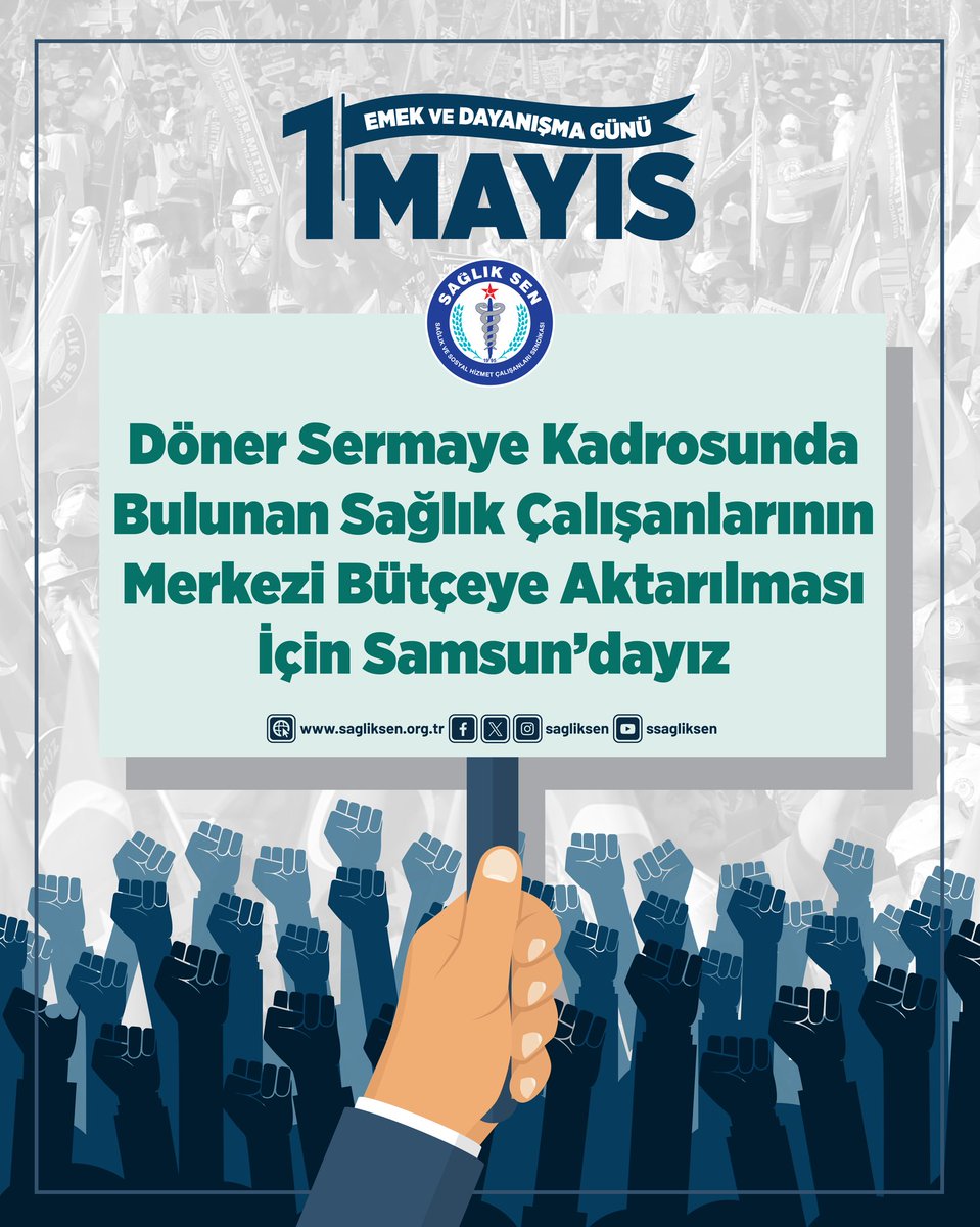 Döner sermaye kadrosunda bulunan sağlık çalışanlarının merkezi bütçeye aktarılması için Samsun’dayız #1Mayıs #1MayıstaAlanlardayız #EmekveDayanışmaGünü