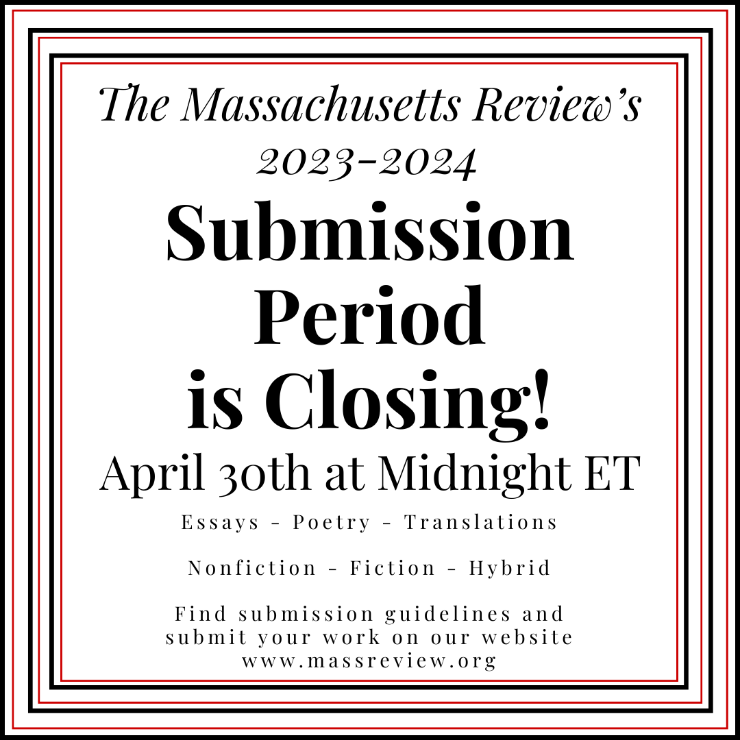 Just over 24 hours to send work in for our general submissions window! massreview.org/submission-gui… #callforprose #callforpoetry #callfornonfiction #callforhybrid