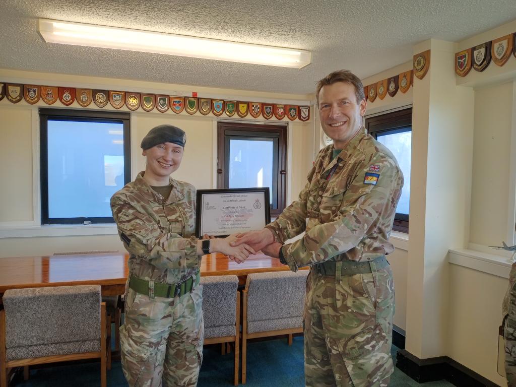 A huge congratulations to Cpl Katie Williams from 1435 Flt Supply, who received a Commander British Forces Merit Award today.