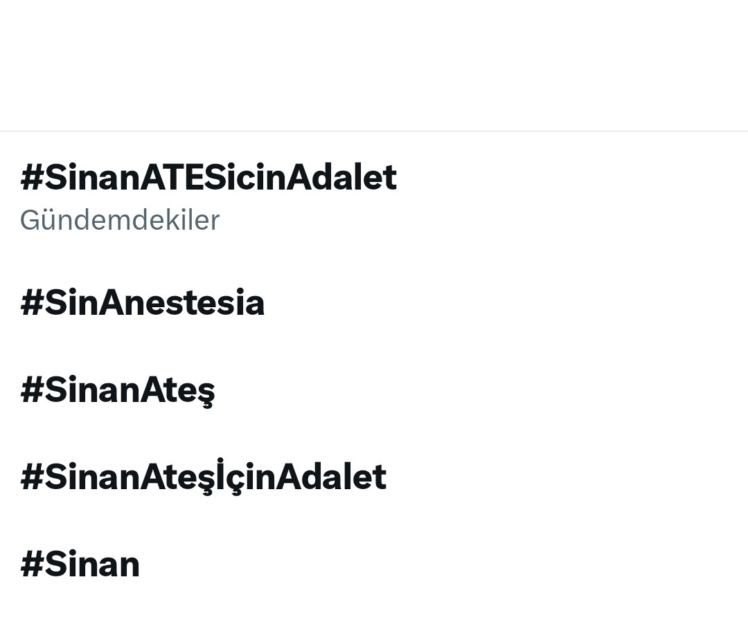 Bugünün Birinci Gündemi
#SinanATESicinAdalet 
@sinanates16