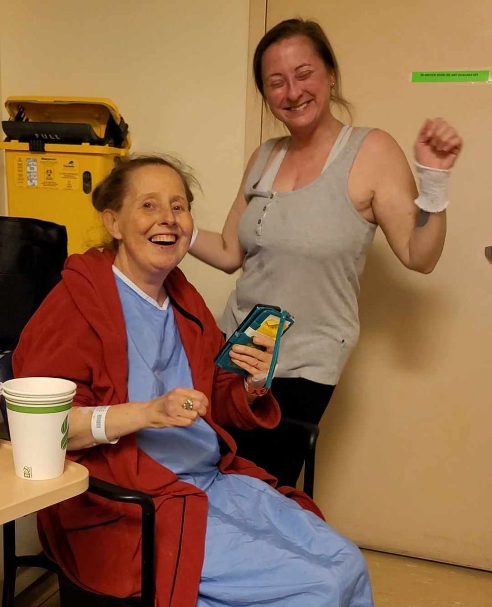 This was from earlier this month when I was in hospital. I met a soul sister there...this was us dancing to Dominic the Italian Christmas Doneky...I went to see her in hospital today. She took her last breath at 10am. #AngelOnEarth #Blessed #SafeJourneyHome #Love #Light