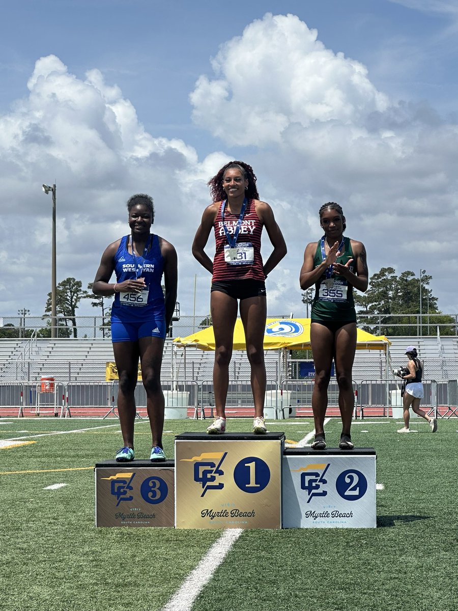 Congratulations to TraVon Lay on her All-Conference 3rd Team finish in the 100mh Lay claimed 3rd with a time of 14.78 #teamswu #ncaad2 #conferencecarolinas