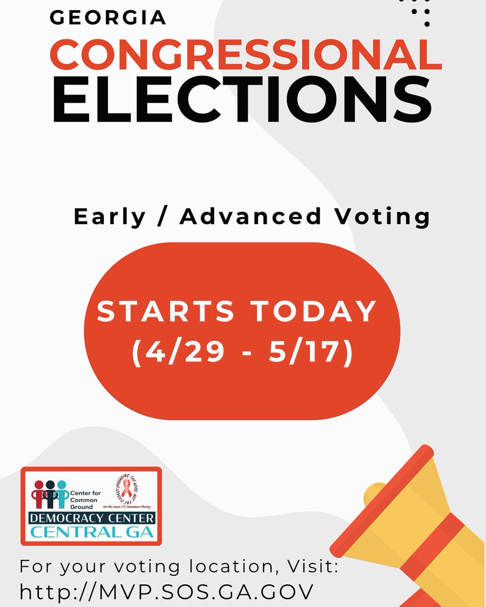 #Ready… #Set … #VOTE, #GA!
#GOTV #FightVoterSuppression #Democracy <a href="/Ctr4cmnground/">Center for Common Ground</a>